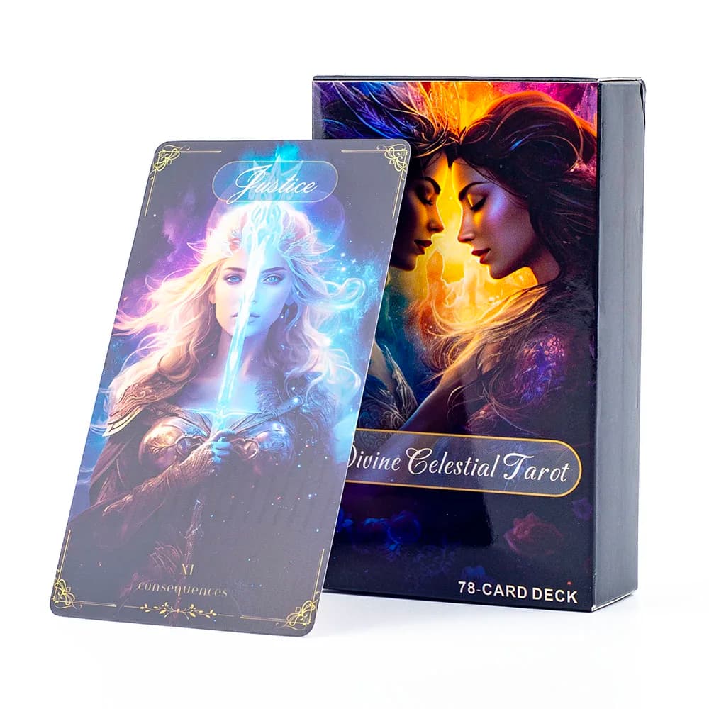 Divine Celestial Tarot English Visions divinazione gioco da tavolo con 78 carte per la festa di famiglia Fortune Telling edizione di alta qualità