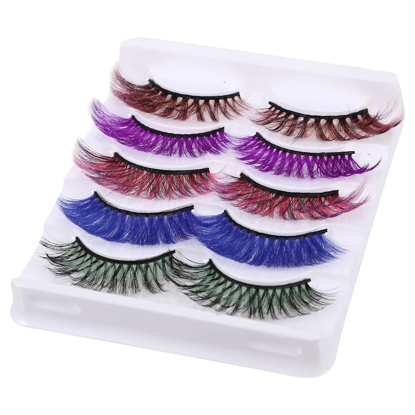 5 Paia di Ciglia Finte Sintetiche Premium, Naturali 3D, per Trucco Quotidiano, Feste e Palcoscenico, per Donne