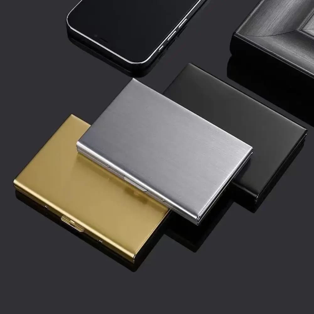 Fashion 6/10 Slots Credit Card Holder Stainless Anti RFID Debit Box Slim Short Wallet Travel
