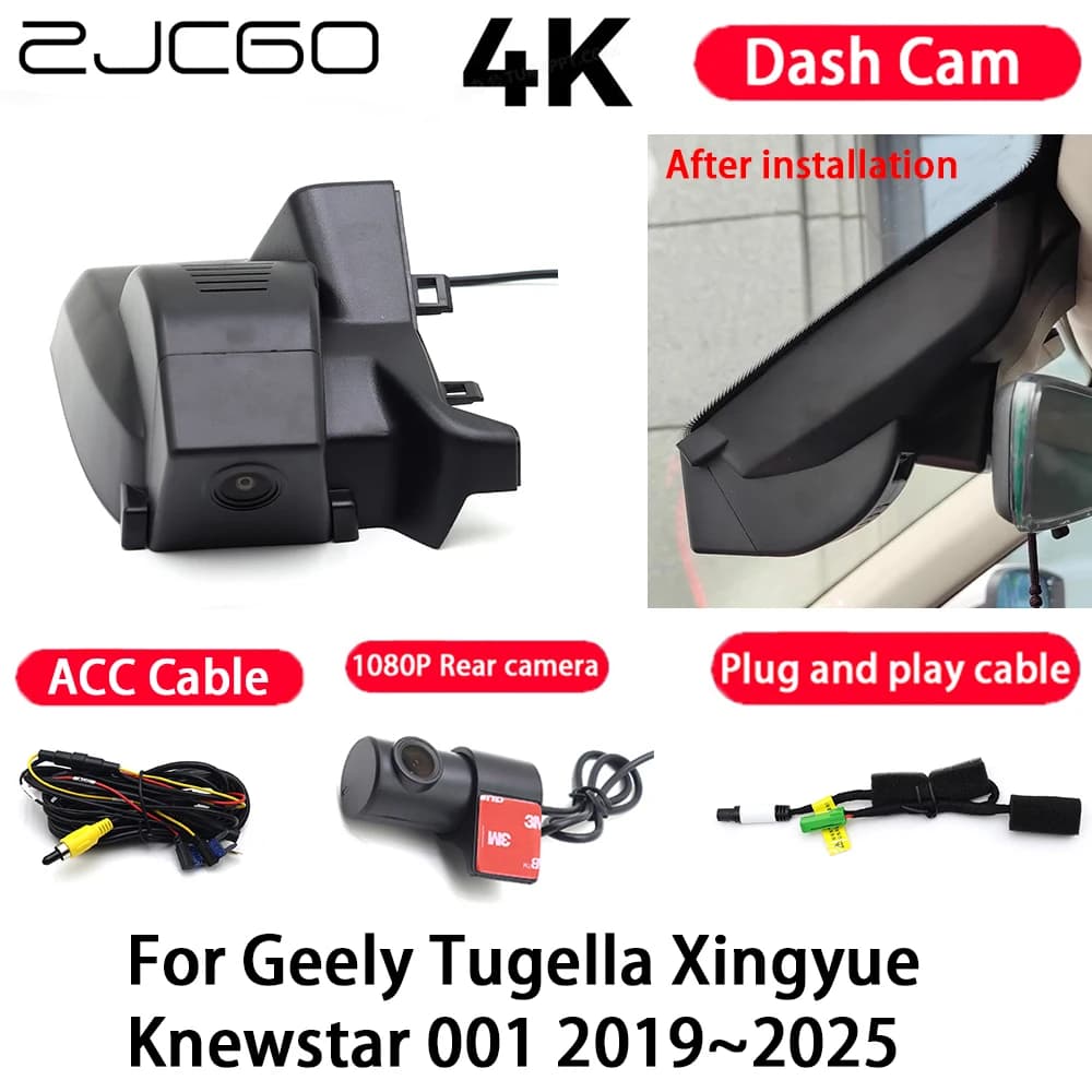 4K Plug and Play Dash Cam Video Camera Night Vision for Geely Tugella Xingyue Knewstar 001 2019-2025