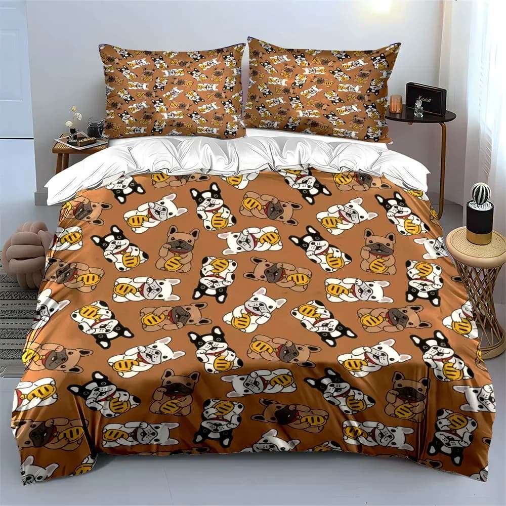 "Cartoon Dog Print Home Decor" Soft Comfortable Duvet Cover Bedding Set Included 1*Duvet Cover & 2*Pillowcases, gift
