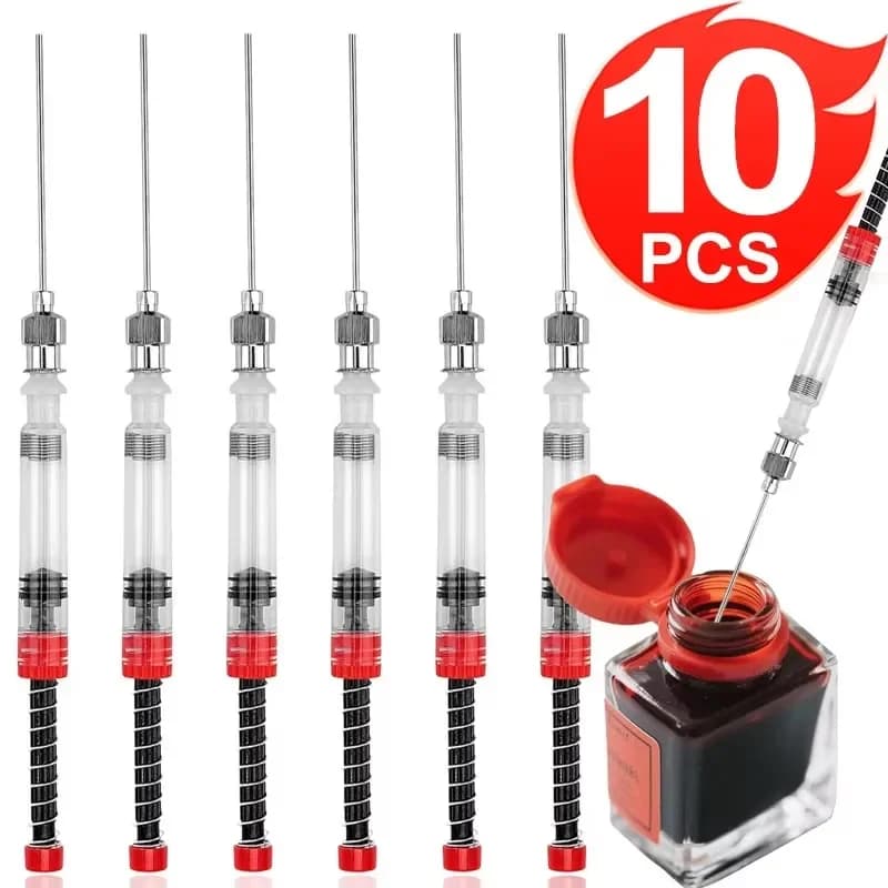 Fountain Pen Ink Cartridge Converter Filler Spring Converter with Removable Blunt Needle Tip Ink Syringes for Office Stationery
