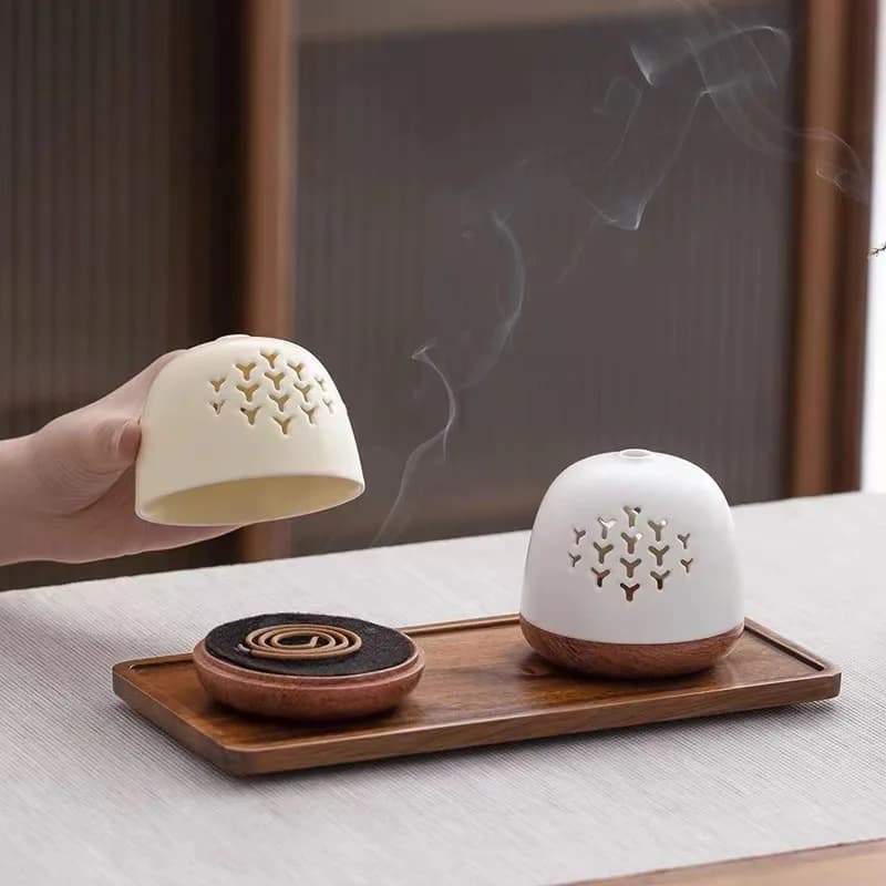 Incense Burner for Home Use Indoor Ceramic Agarwood Incense Burner with Lid Tea Ceremony Incense Burner Ornament