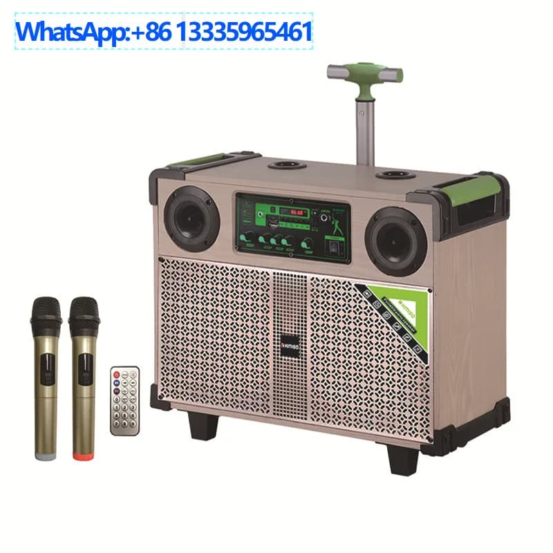 QS-229A high-end wooden double 8-inch wireless Bluetooth speaker outdoor high-volume square dance high-quality audio