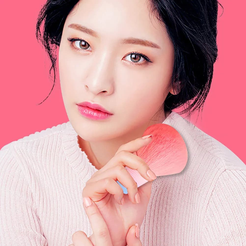 Dense Soft Bristle Loose Powder Foundation Brush Mushroom Shape Professional Makeup Tool for Even Blending Face Powder