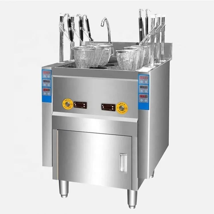 ga Fornello per caldaia per noodle con cainet (6 cestelli), macchina per cucinare pasta