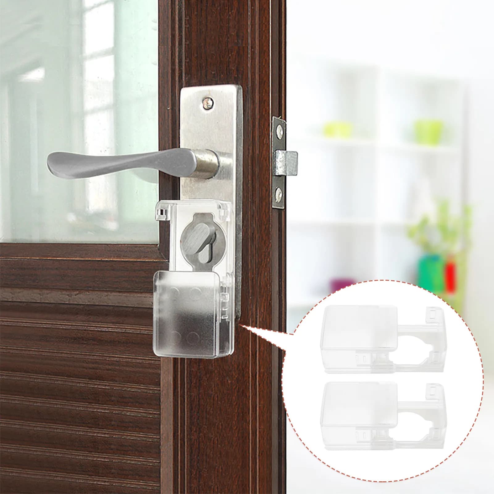 2 Pezzi Copri Maniglia Trasparente Moderno ed Elegante, Copertura di Sicurezza per Serratura a Prova di Bambino, Facile da Sbloccare per Adulti, Sicurezza Rigida per Bambini