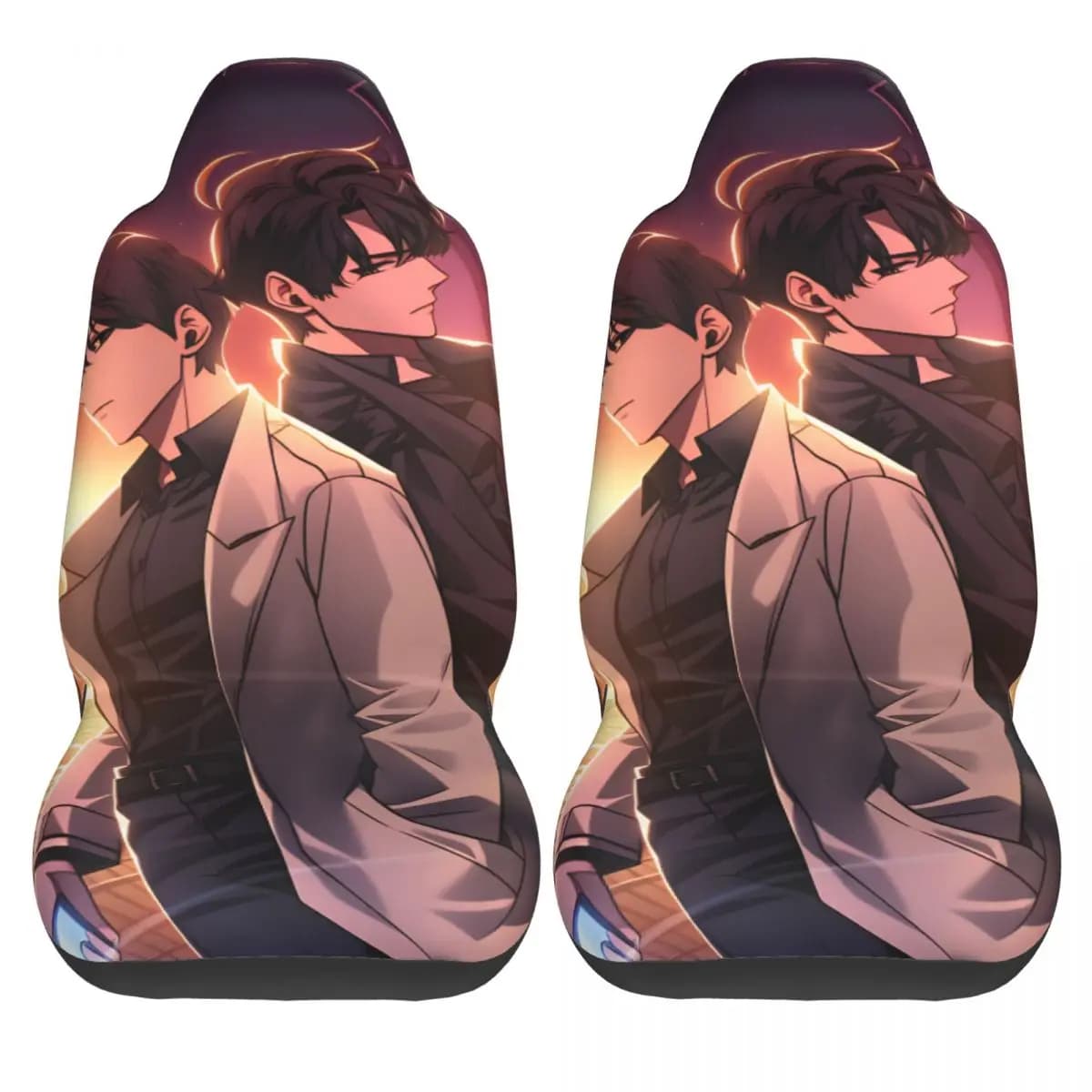 Universal Car Seat Covers Flexible in Two Pieces, Polyester Cover for Seats and Trucks