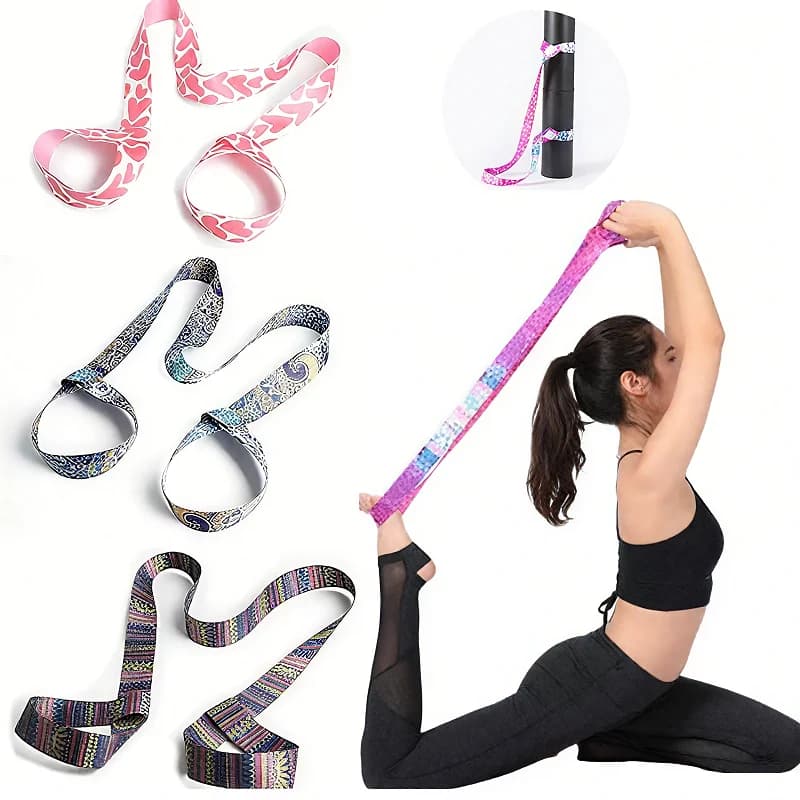 2 in 1 Pilates Elastic Yoga Strap Mat Band Elastic Yoga Fitness Equipment Tape YJS01 Adjustable Yoga Mat Strap