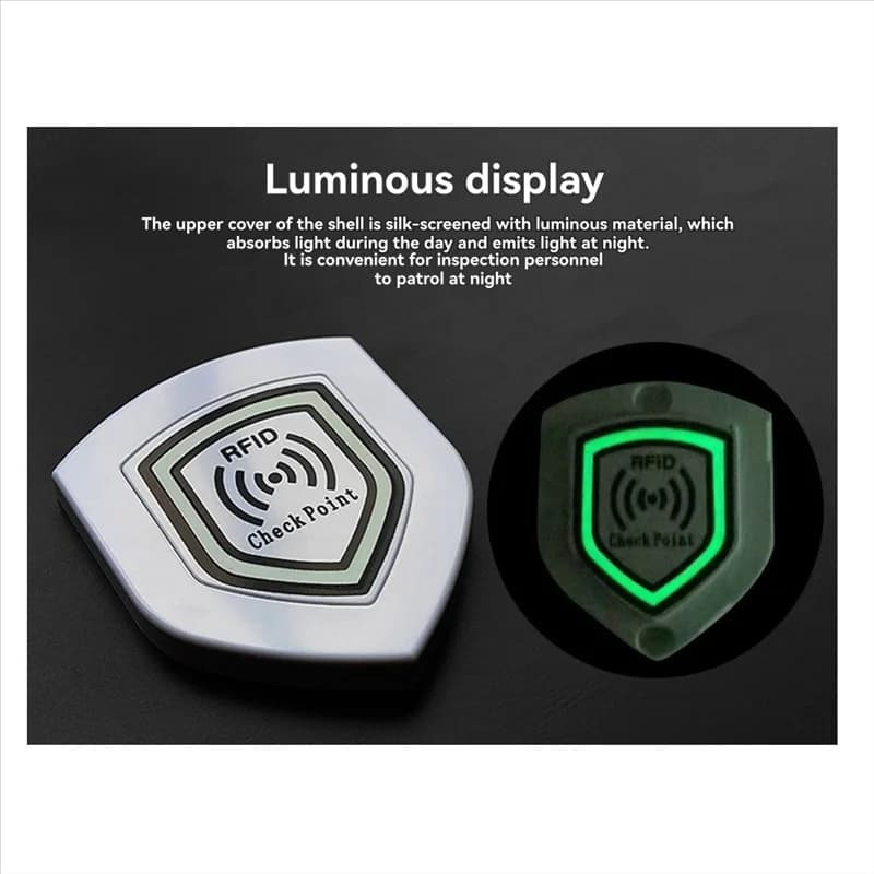【T07A】FM11RF08 NFC RFID Patrol Point Card 13.56Mhz 10 pezzi Anti-metallo 70X60mm Scudo luminoso Tag di ispezione per la sicurezza