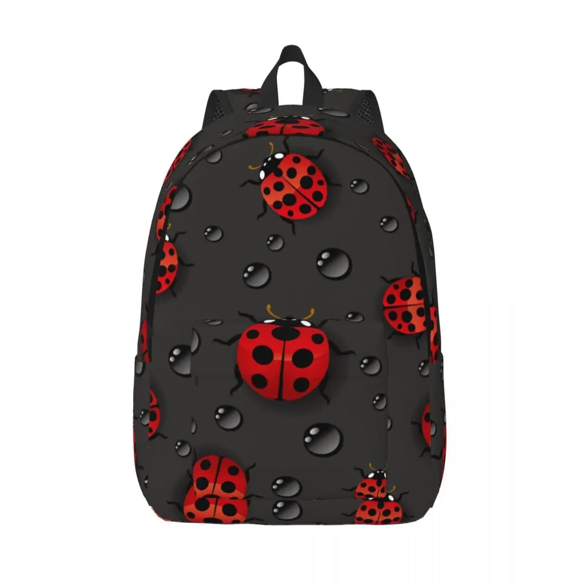 Zaino per studenti zaino rosso coccinelle con gocce d'acqua zaino a tracolla zaino per Laptop zaino da scuola