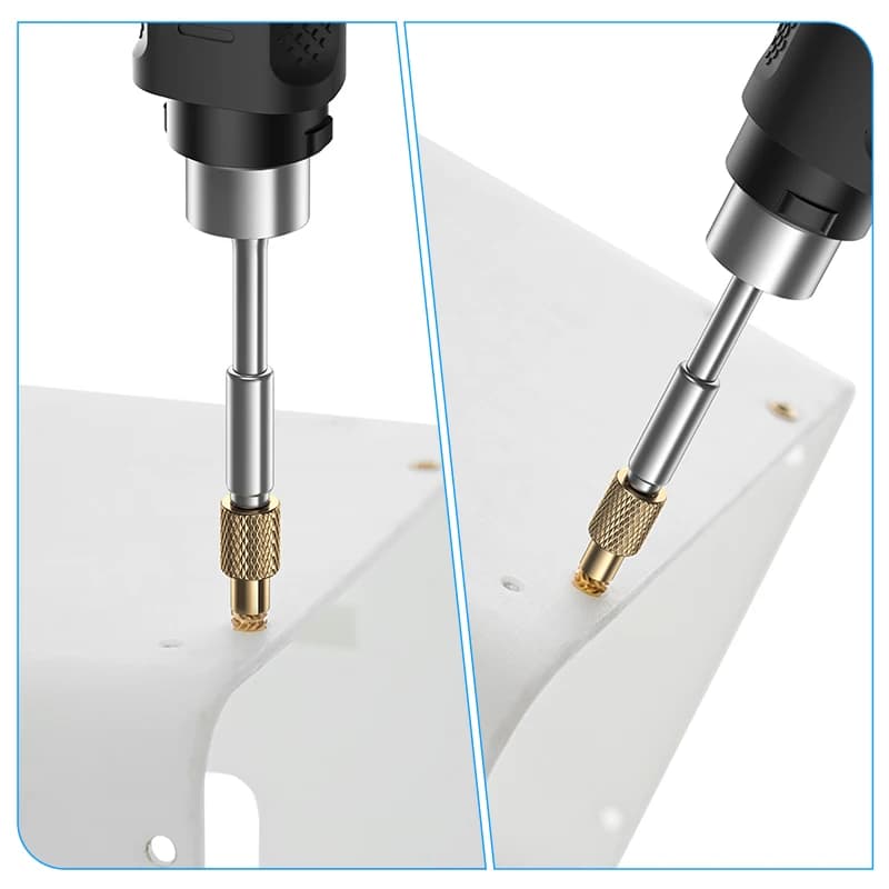 FNIRSI HS-02A Set saldatore elettrico con kit dadi con inserto termico M2-M8, punte compatibili C245 per stampante 3D e lavori di riparazione fai-da-te