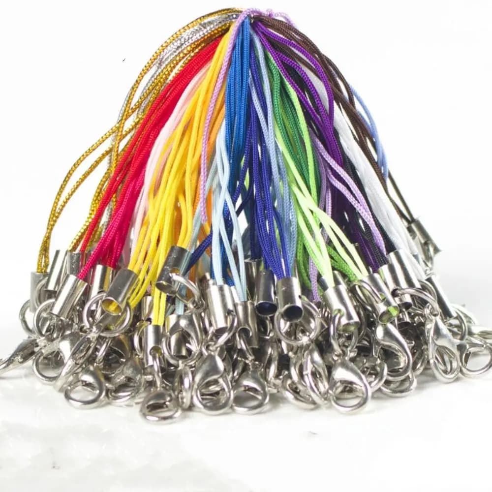 100 pieces diy handmade pendant materials made by hand mix polyester cable with cord jump ring to make key rings