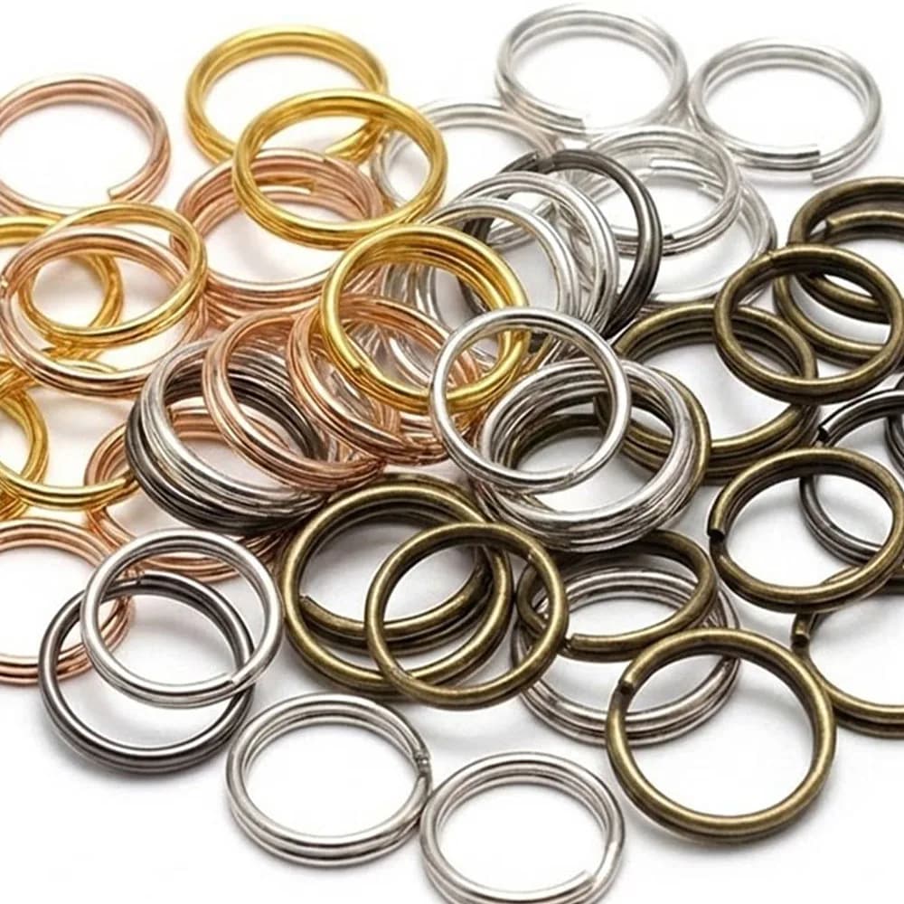 200 Pieces Open Rings in Metal Colored by 5~14mm, Connectors for Jewelry and Keyring Creation, Wholesale
