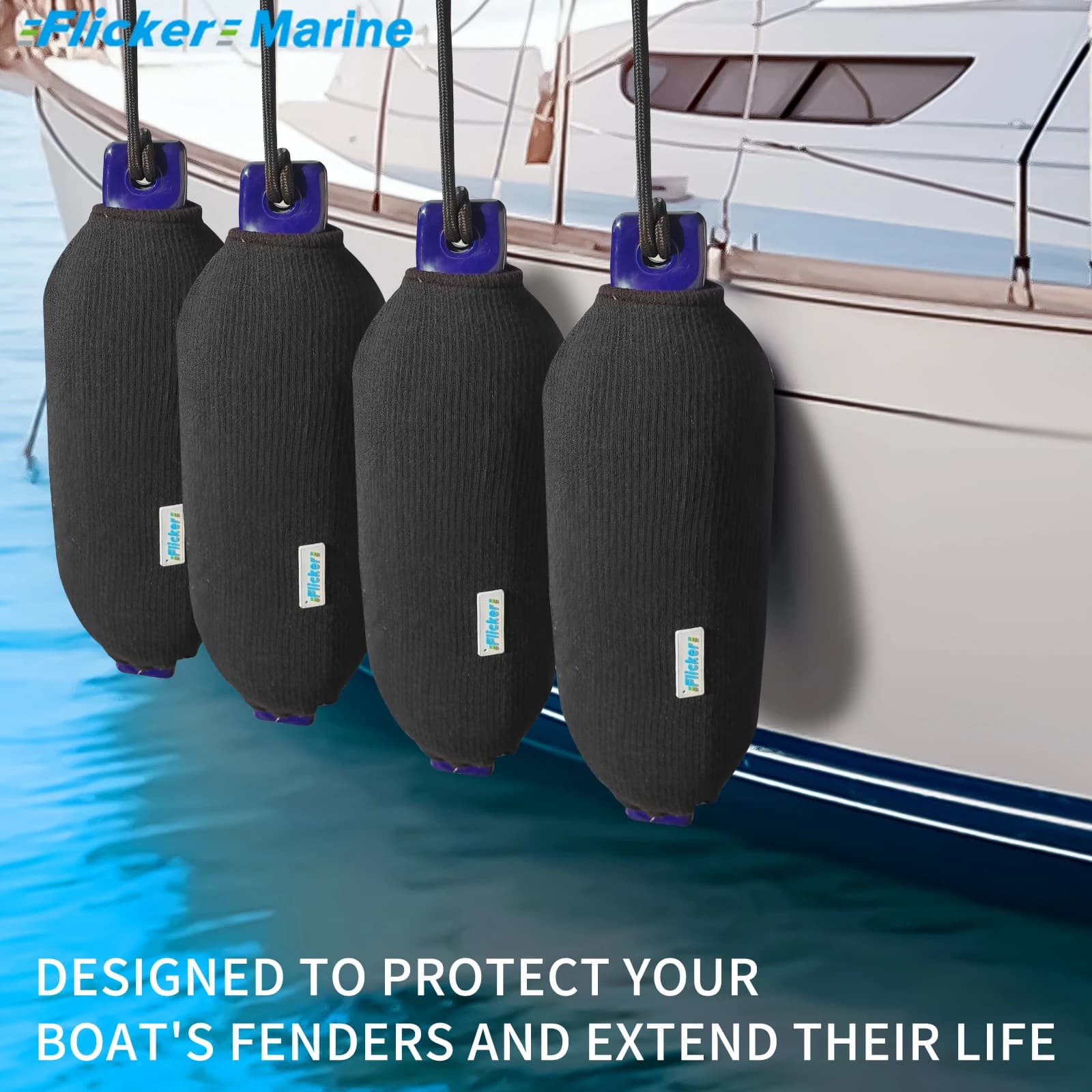 Parafanghi per barche marine Sfarfallio Set di 4 paraurti per dock gonfiabili con corde, pompa e aghi, kit parafanghi per barche per carichi pesanti