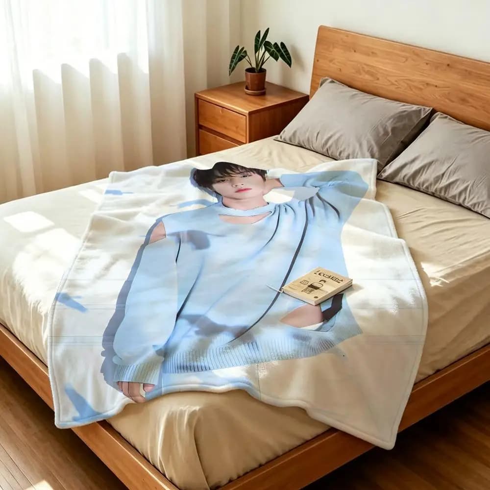 Coperta in Morbido Pile Caldo Star P-Park J-Ji H-Hoon per Divano, Letto, Viaggi e Casa