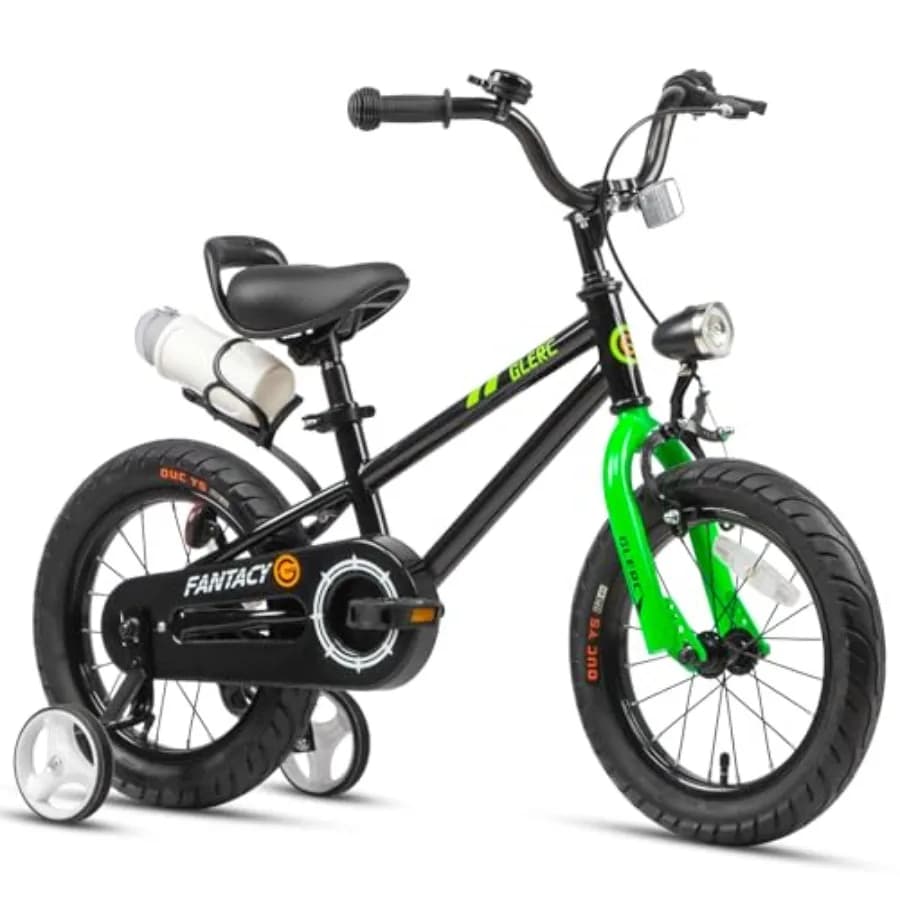 Bicycle Fantasy from 12-20 Children's and Girls from 2 to 13 Years with Bottle, Lighthouse, Stabilizer Wheels, Various Colors