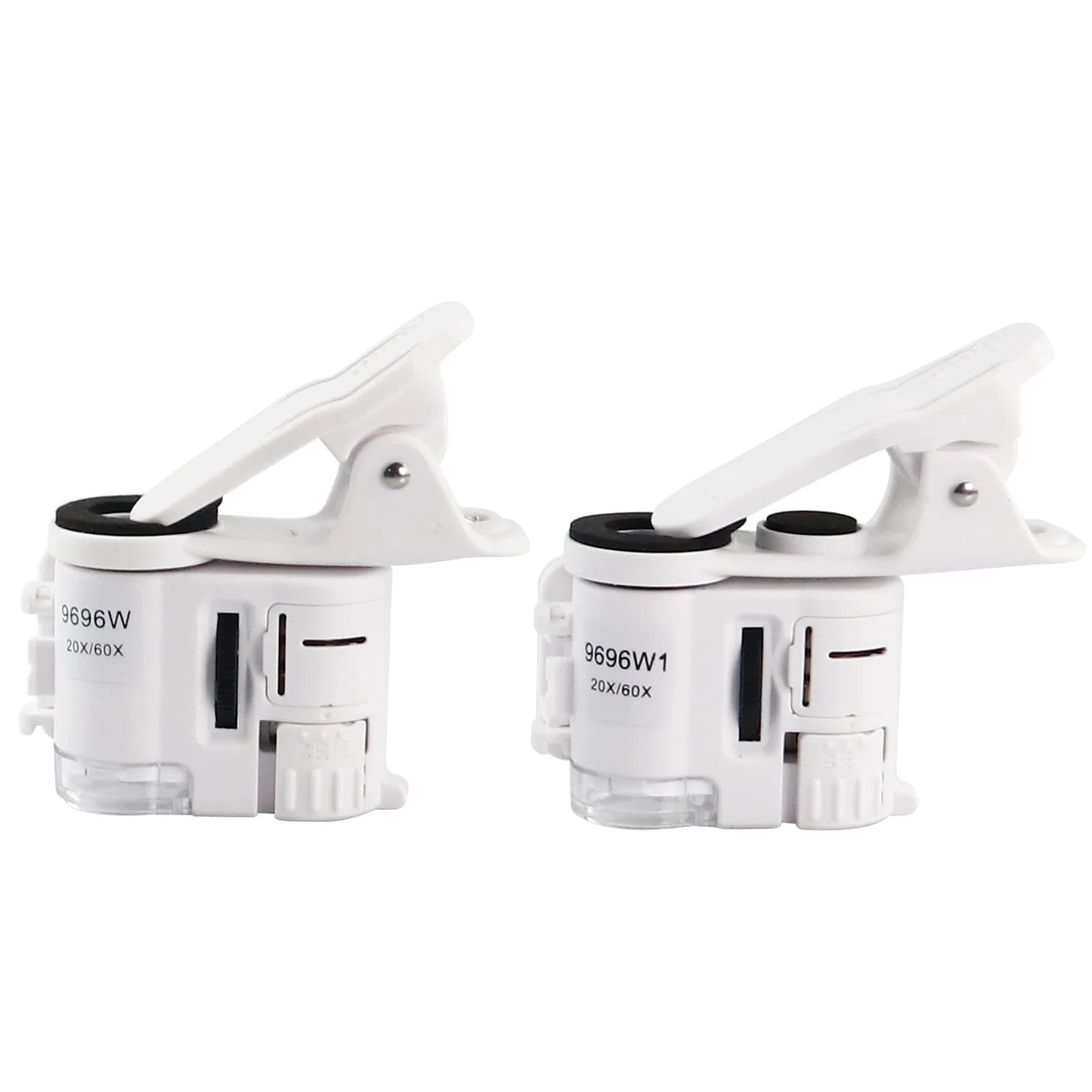 Microscopio Universale con Clip 60X 20x LED, Lente d'Ingrandimento per Gioielli, Microscopio Tascabile con Clip per Cellulare