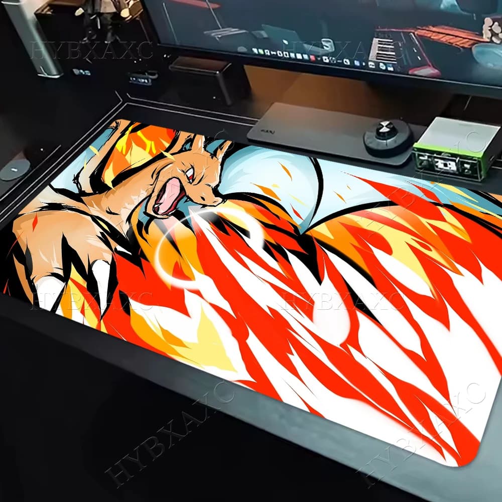 Nuovo Tappetino per Mouse da Gaming con Protezione per gli Occhi, Pokemon Charizard, Nuovo Tappetino HD per PC, Tastiera, Antiscivolo, per Ufficio e Laptop, Idea Regalo