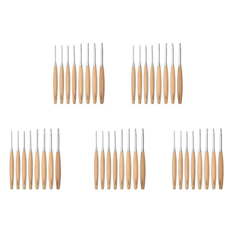BAAU 40 pezzi uncinetti in legno 3,0 mm-6,5 mm, set di uncinetti con impugnatura ergonomica