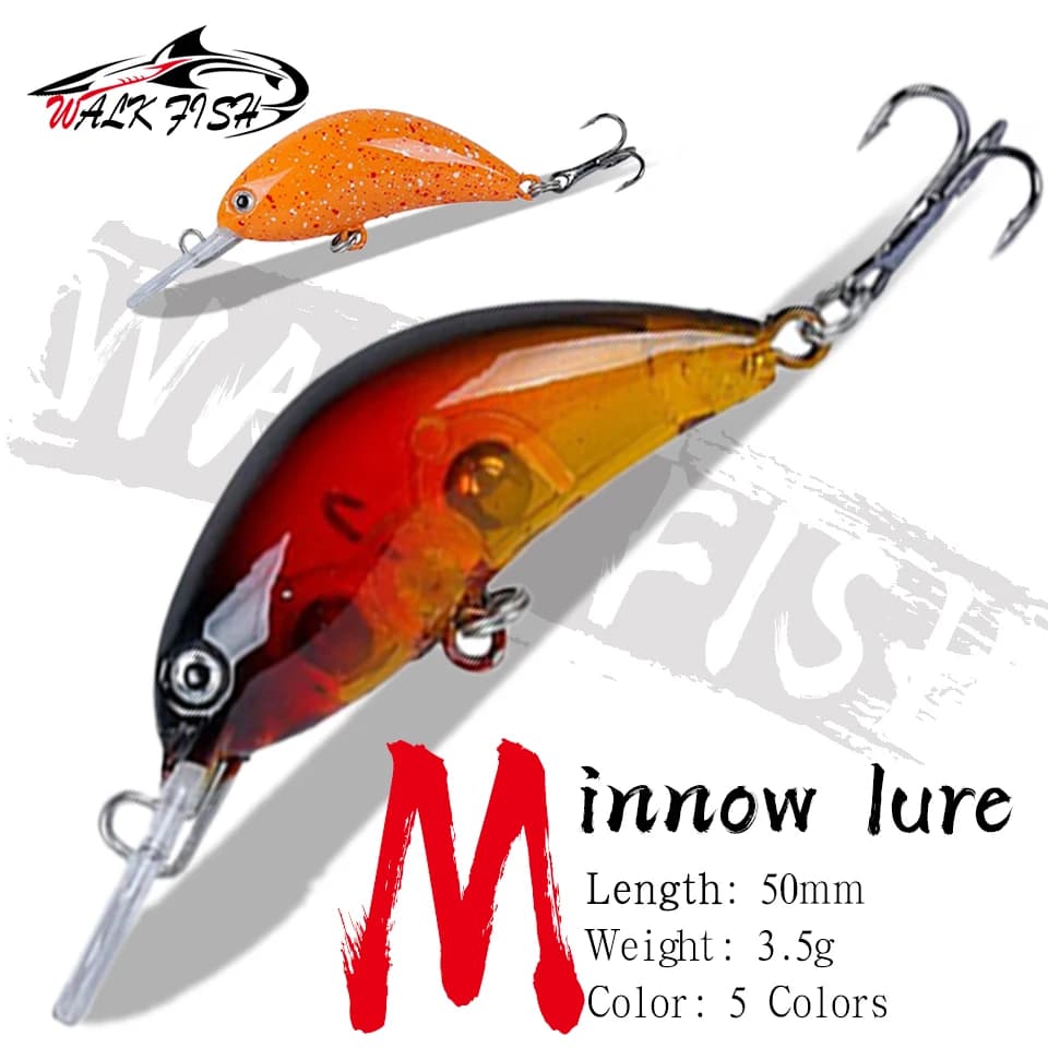 WALK FISH 5cm 3.5g Crankbait Fishing Lure Rock Bait artificiale Fake Fish Bait traina esche di acqua salata traina Lure Crank