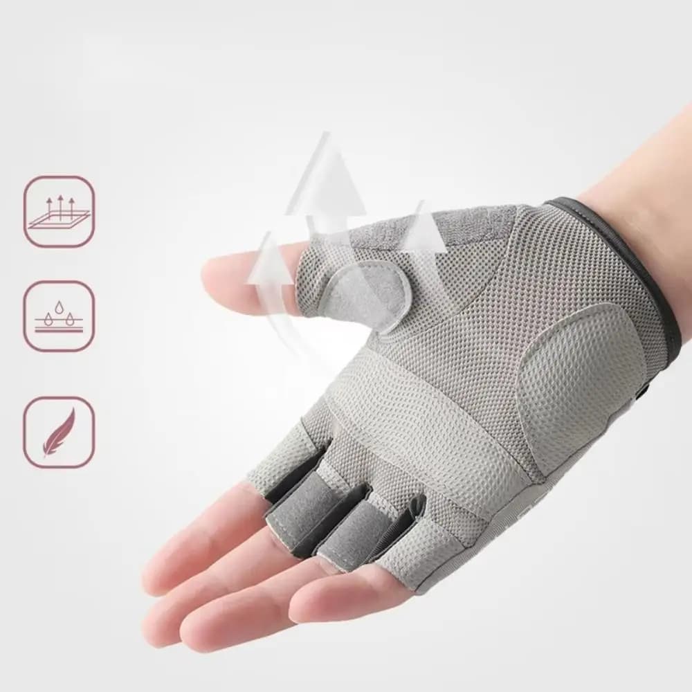 Wear-Resistant Motorcycle Gloves Vintage Anti-Slip Racing Finger Mittens Goatskin Leather Fingerless Men'S Fingerless Gloves