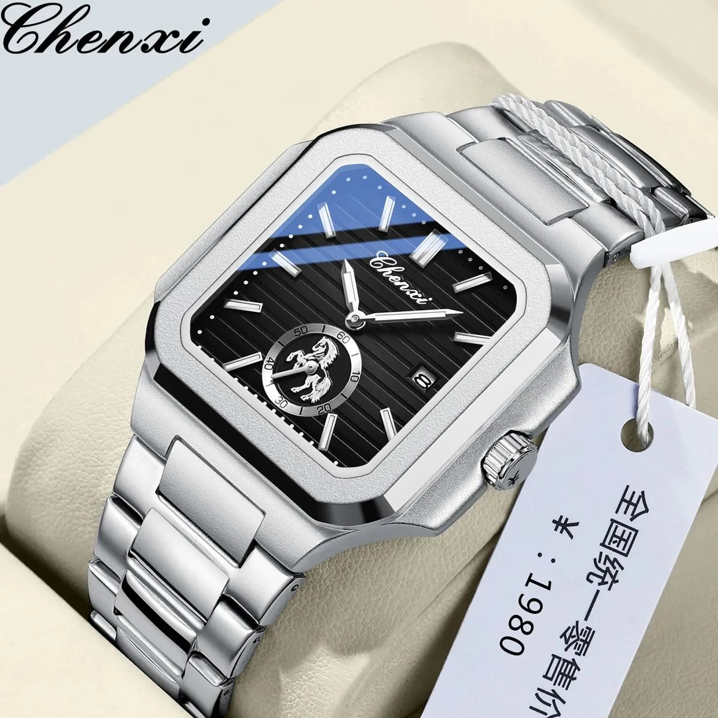 CHENXI New Quartz Stainless Steel Watch for Men's Sports And Leisure Night Light Calendar for Men Clock for Men Men's Gift