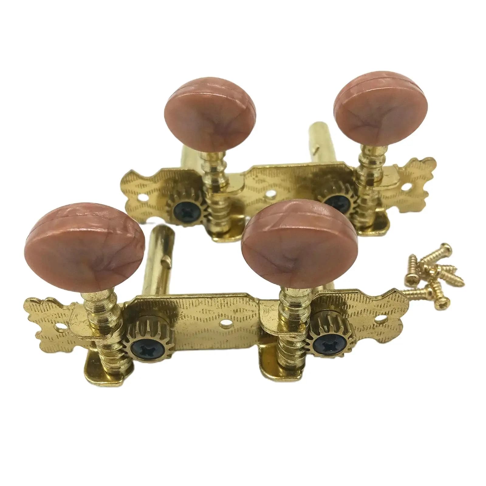 Mini Meccaniche di Accordatura per Chitarra a 4 Corde, Set Dorato per Ukulele e Basso, Parti per Strumenti