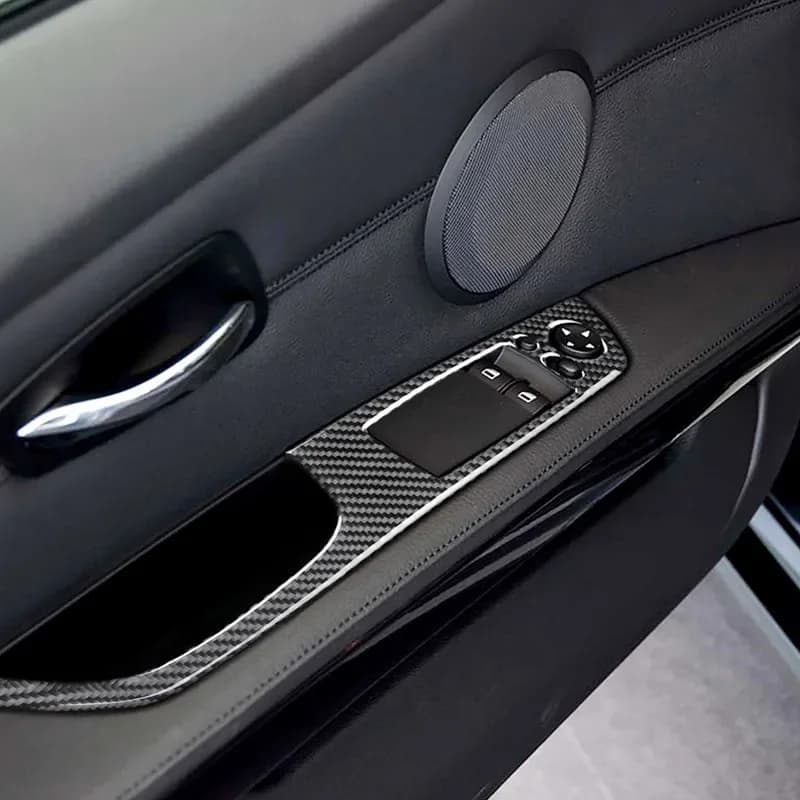 Carbon Fiber For BMW 3 Series E90 E92 E93 Inner Gearshift Air Conditioning CD Panel Door Armrest Cover Trim Sticker Accessories