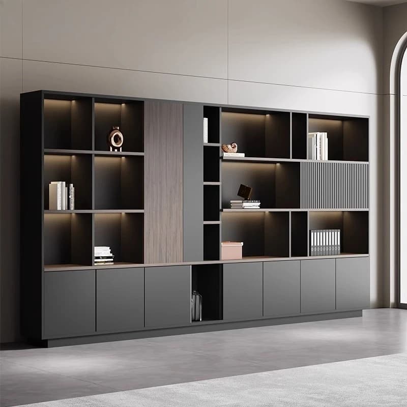 Armadio per Soggiorno, Mobile Archivio, Libreria, Scaffale, Organizzatore per Documenti, Armadio Aperto, Mobile di Stoccaggio, Arredamento per Ufficio