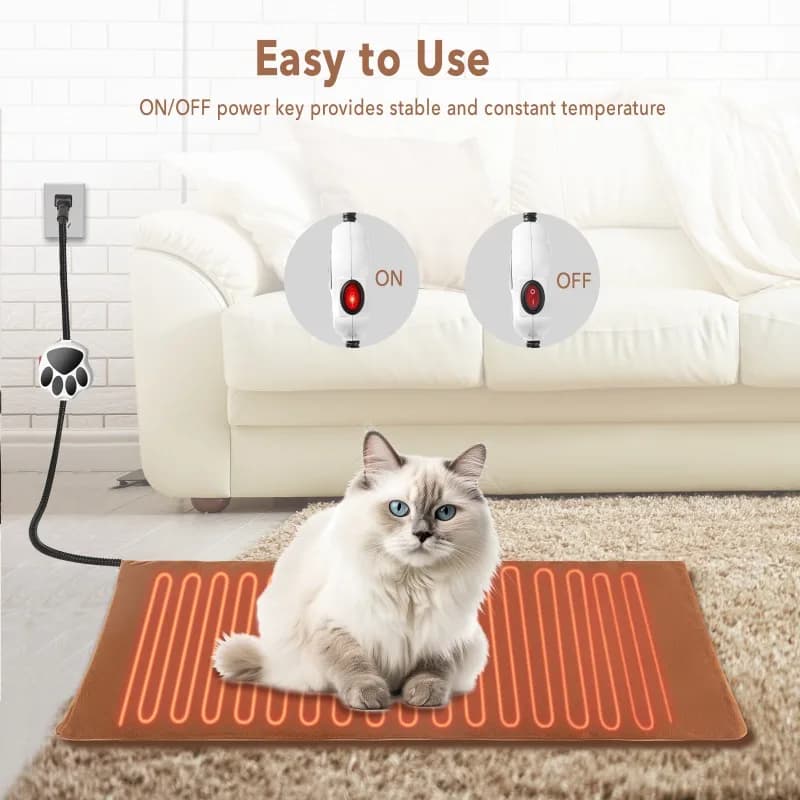 Tappetino riscaldato per animali domestici, letto per gatti impermeabile a temperatura costante, scaldasalviette per cani, coperta elettrica, cuscino riscaldante per gatti, cani, inverno
