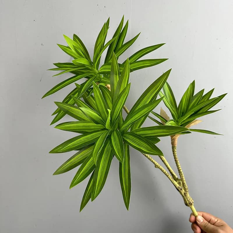 Simulated Green Plants 3 Heads Lily Bamboos Decorated with Dracaena Sanderiana Artificial Plants for Home Wedding Desktop Decor