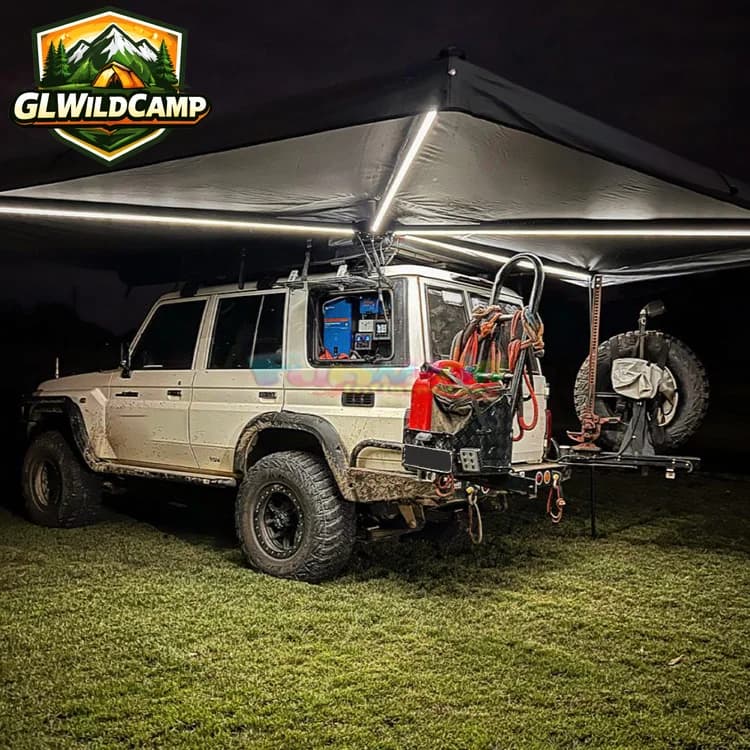 Camping Van Outdoor 4x4 Car Tent Roof Side Awning 180 270 Degree 4wd Offroad Free Standing Led 270 Degree Awning With Side Wall