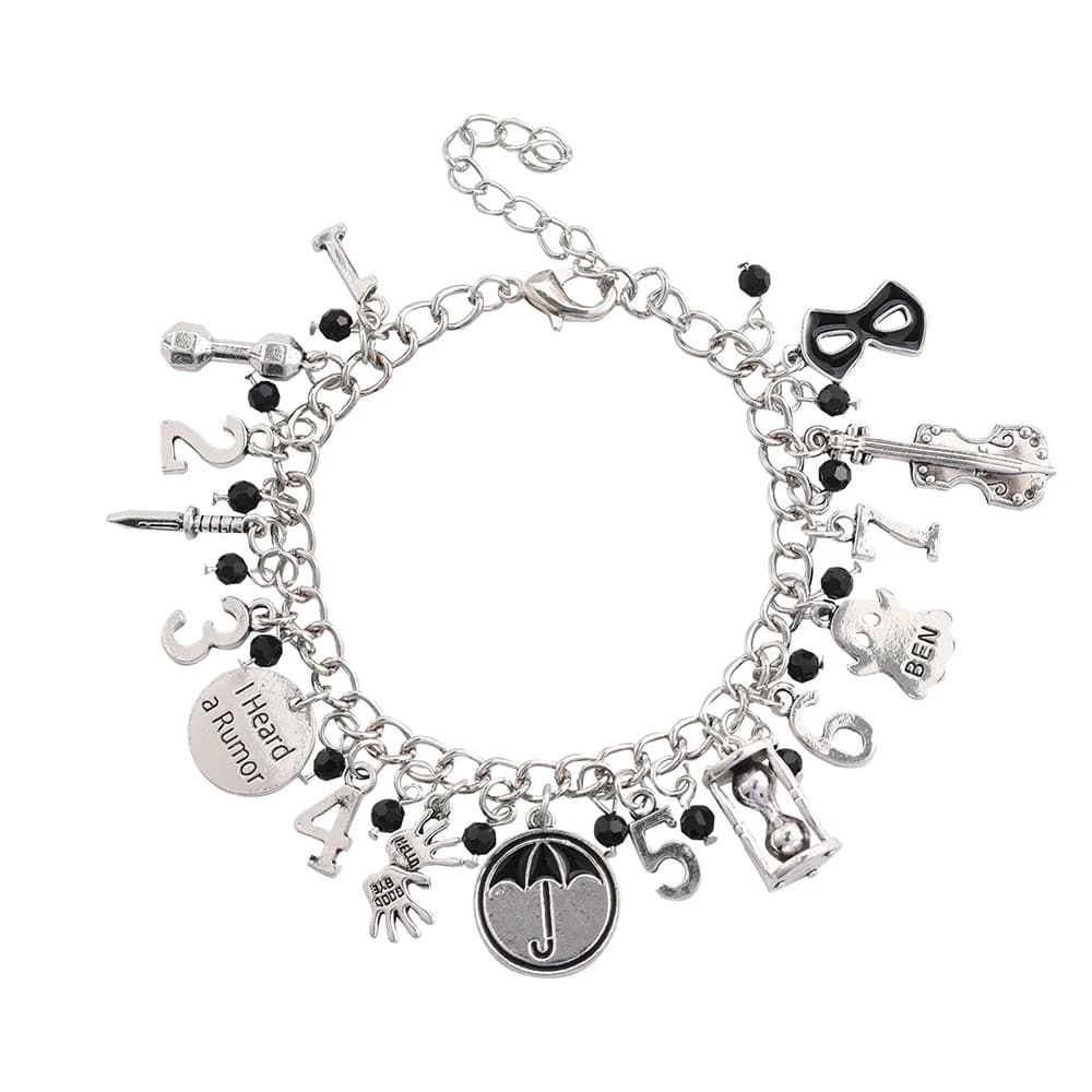 Harong Bracciale con ciondoli da donna Ombrello Academy Gioielli alla moda per coppia di amici Braccialetti a catena Numero Ombrello Simpatico ciondolo fantasma