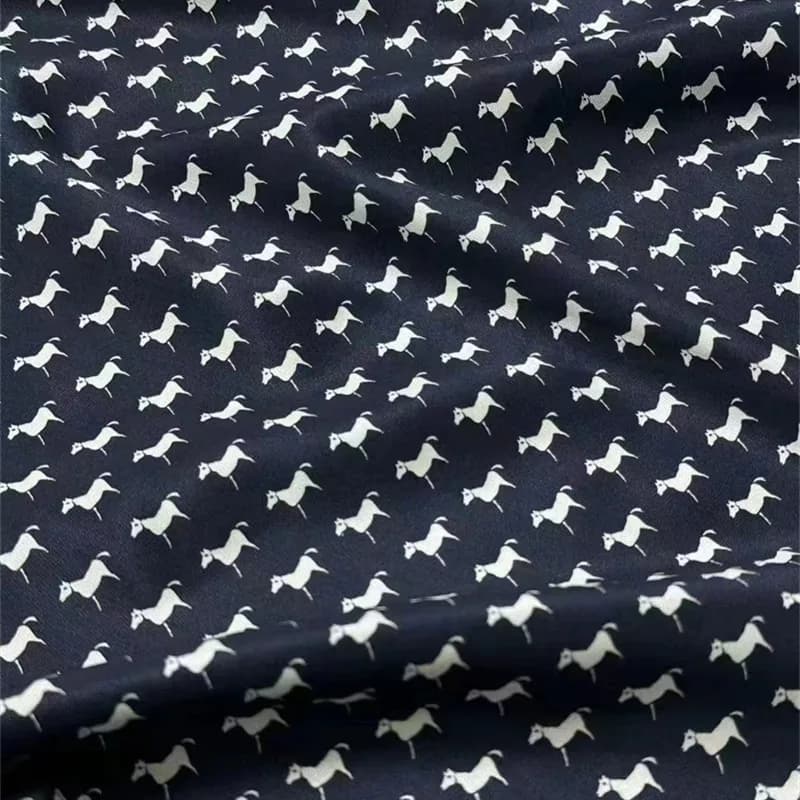 Navy Classic Silk Fabric Fashion New Dress Shirt Clothing Designer Fabric Decorative Silky Comfortable Sewing 2023 High Quality