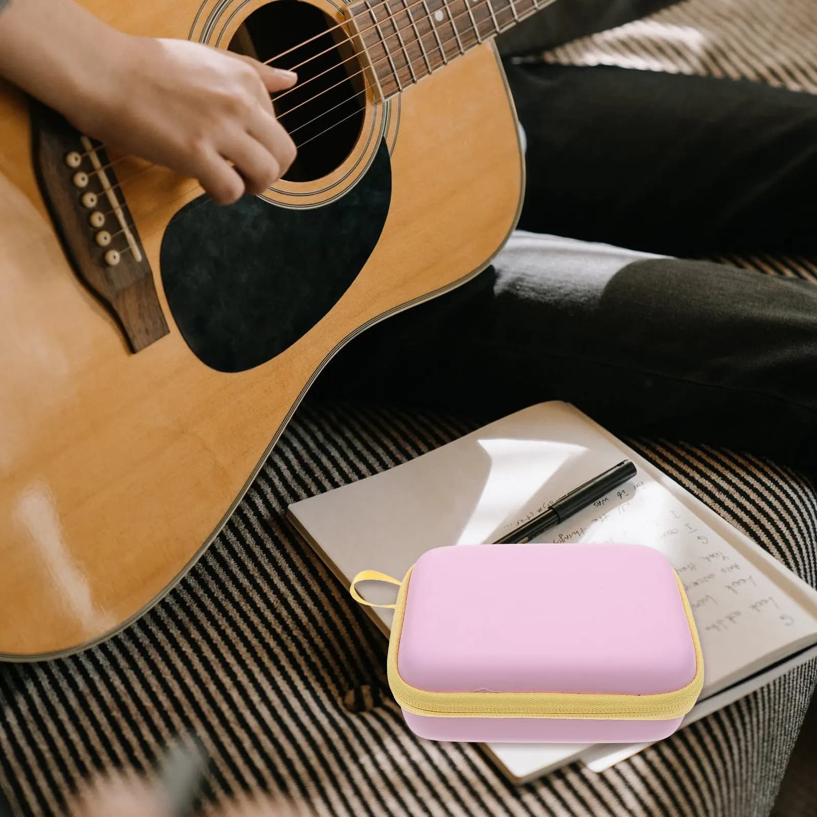 Guitar Pick Storage Bag Universal Portable Plectrum Pouch for Guitar Ukulele Bass Picks Holder Organizing Safe Secure Zipper