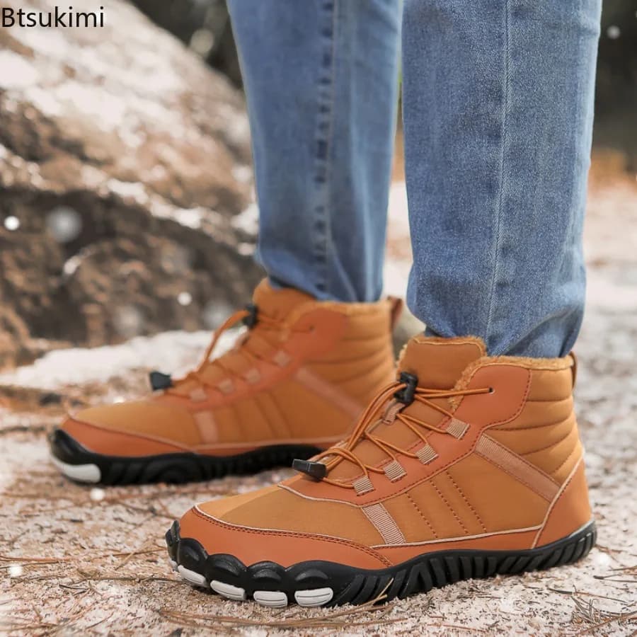 New Winter Boots for Men Women Snow Barefoot Outdoor Non-slip Warm Fur Casual Sneakers Plus Size Couple Ankle Boots Hiking Shoes