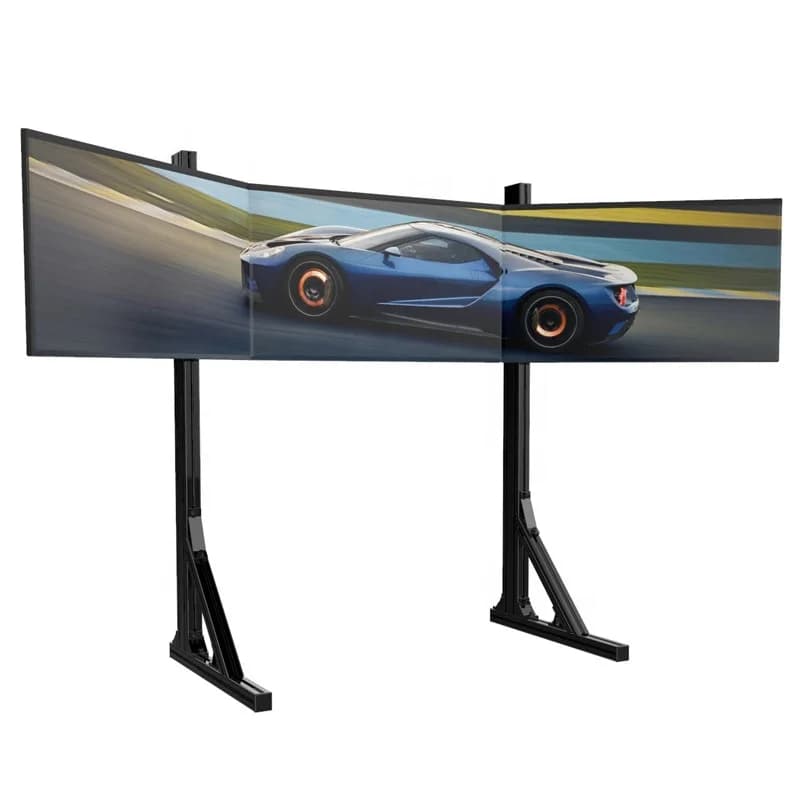 Supporto per Monitor Singolo, Braccio per Schermo VESA, Supporto da Pavimento, Stand per Tre Monitor per Simulatore di Guida e Cockpit da Corsa