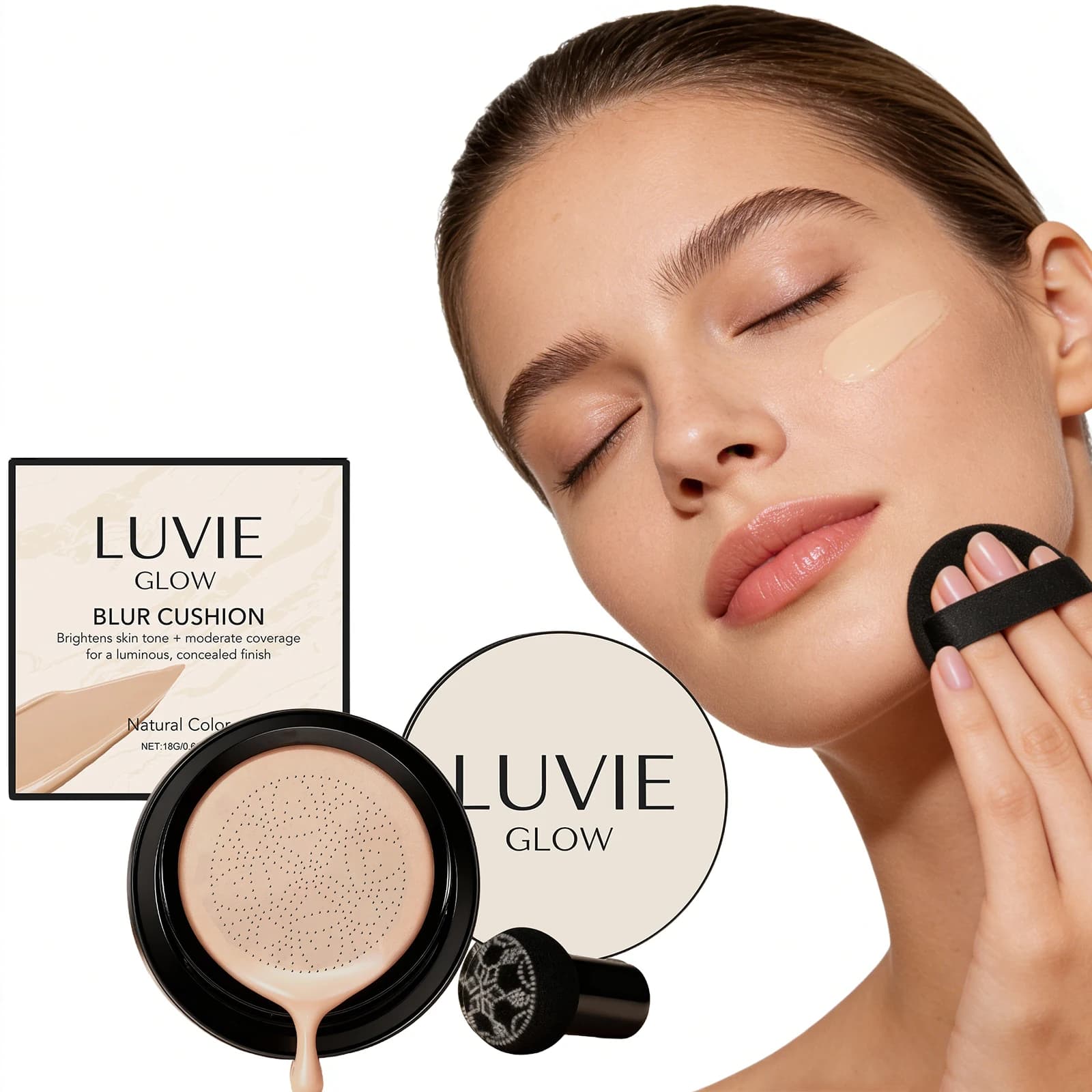 Fondotinta a cuscino d'aria Idratante a lunga durata Illumina il tono della base del viso Trucco Correttore nutriente leggero a copertura totale