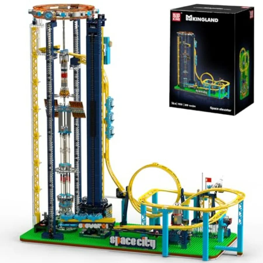 Kit di Costruzione Montagne Russe 11031, Blocchi per Costruzione Elevatore Spaziale con Motori, Regalo Ideale per Adulti, 3118 Pezzi