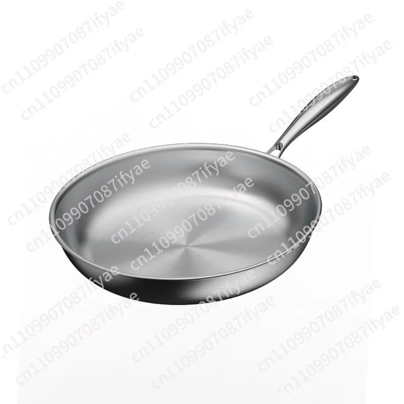 Stainless steel oblique pan, non-stick pan for domestic and commercial use, steak pan, three-layer steel pan.