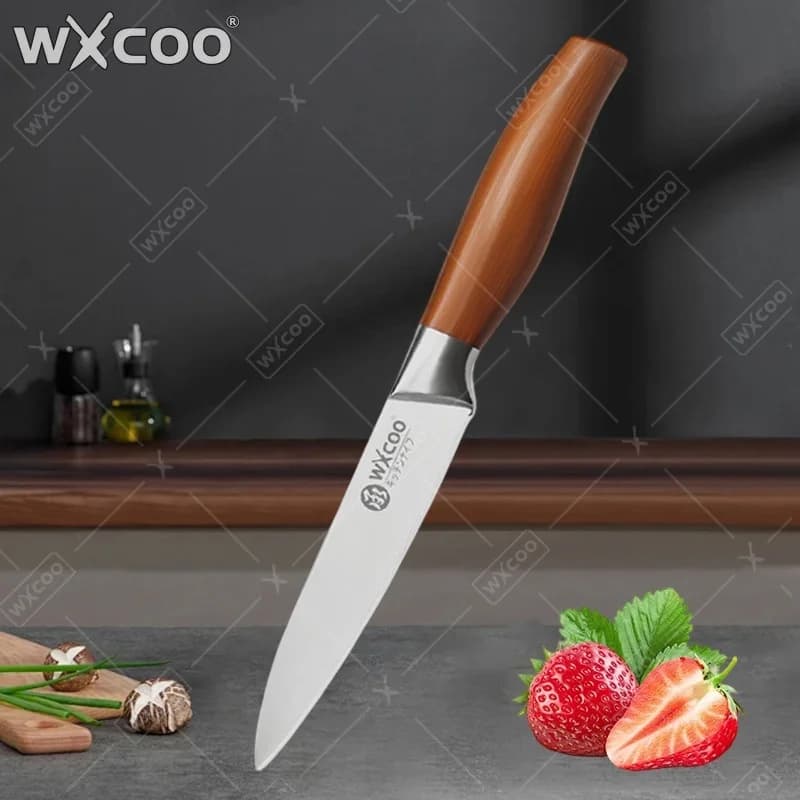 WXCOO Set di 1-3 Coltelli da Cucina in Acciaio Inox, Coltello per Carne, Pelapatate, Coltello Multiuso con Manico Ergonomico, Coltello da Frutta, Coltello da Chef