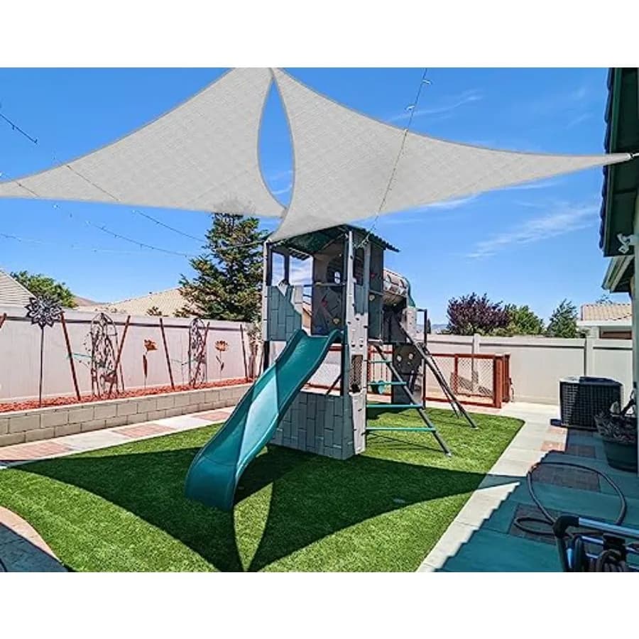 Tenda Parasole Triangolare 22' x 22' x 22' per Esterni, Resistente, in Tessuto, per Patio, Giardino, Cortile, Terrazza, Pergola