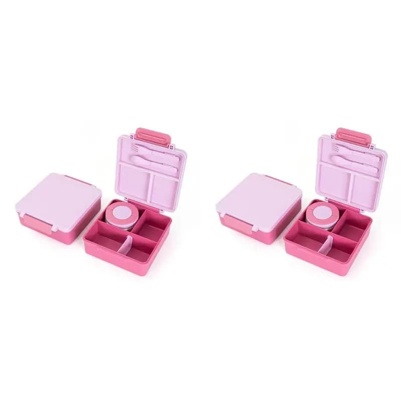 【PASSIONE】2X Bento Lunch Box per bambini con posate, contenitori per alimenti a tenuta stagna, contenitori termoisolanti per alimenti caldi per bambini A
