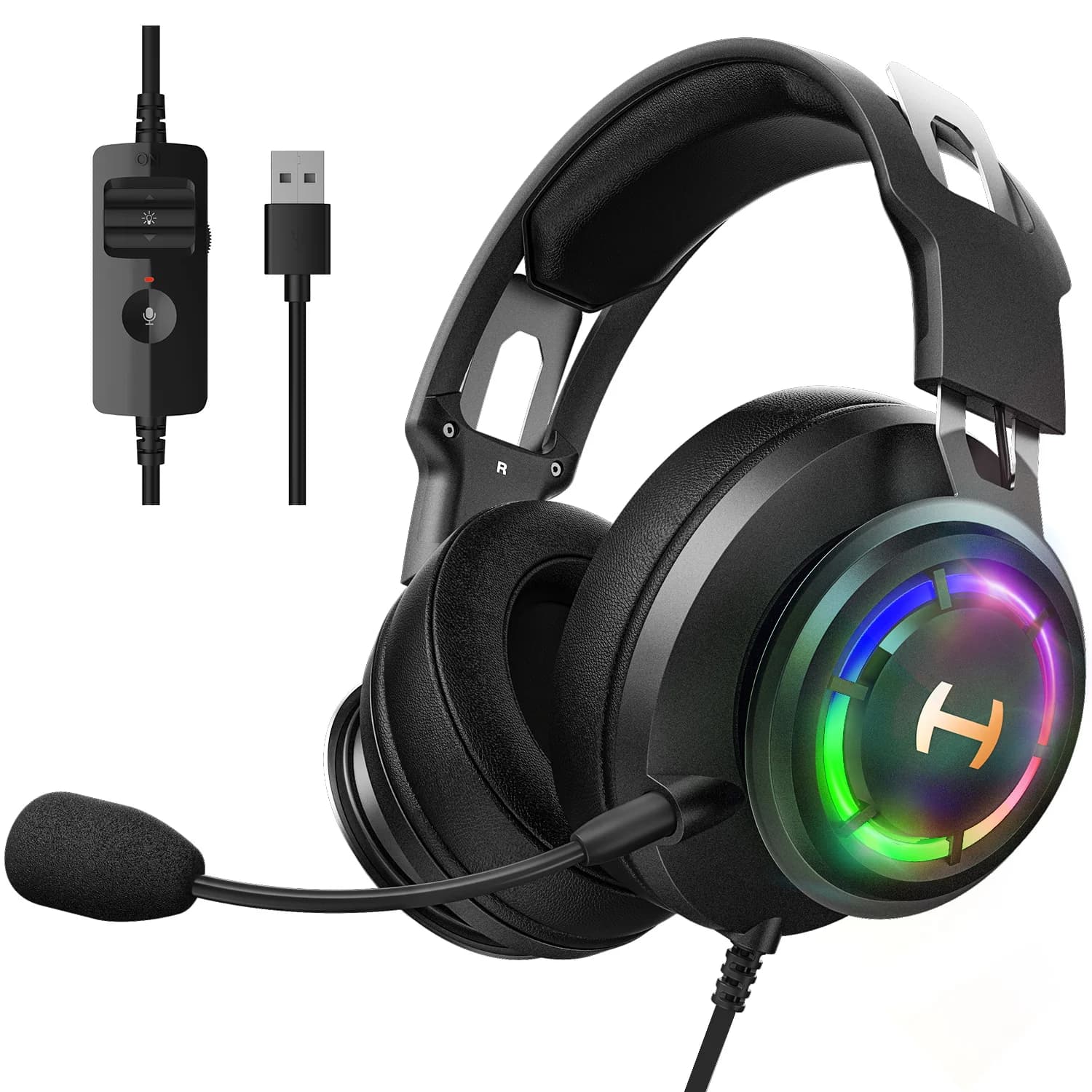 Edifier G35 Gaming Headphones for PC over-ear USB headphones with surrounding high resolution 7.1 RGB light for PS4 PC gaming accessories