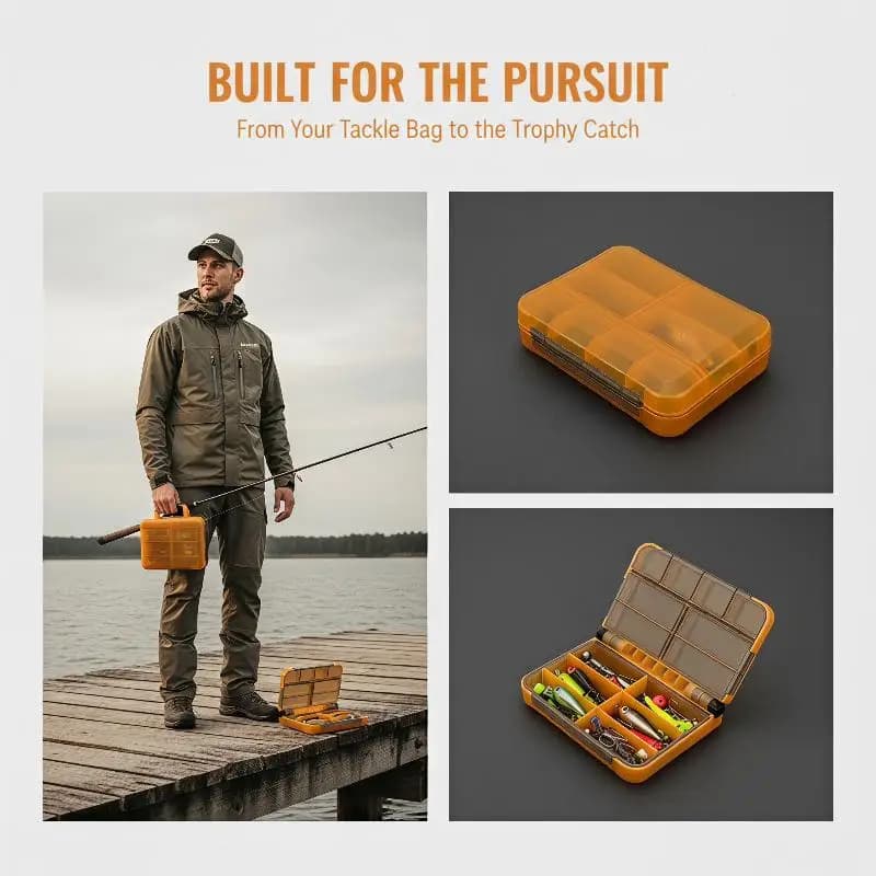 Portable Fishing Tackle Box Independent Compartments Lightweight Storage Case for Small Fishing Accessories Anglers Travel Use