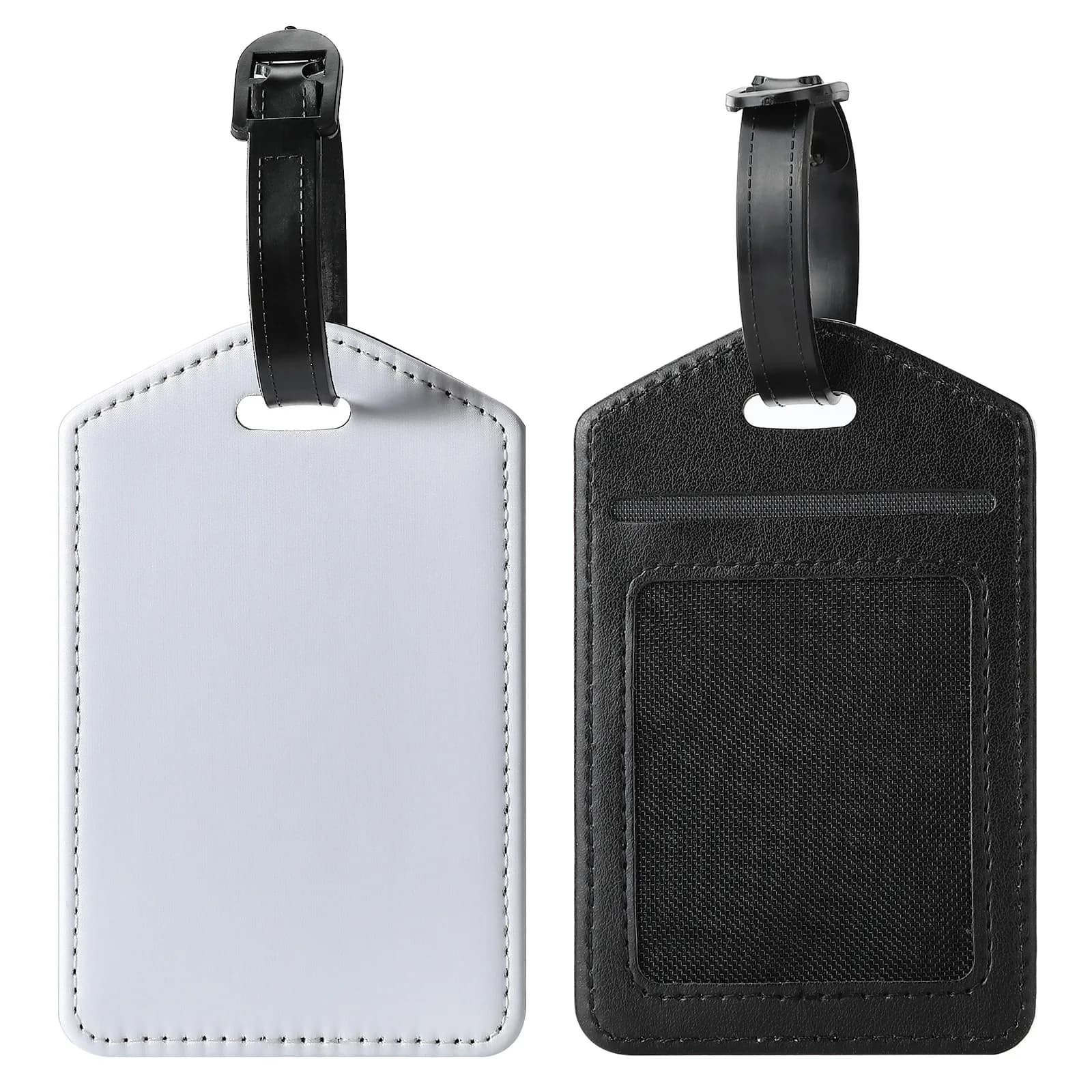 Spazi vuoti per sublimazione Etichette per bagagli in pelle PU Etichetta per valigia Porta carte Portachiavi Etichetta per carta per logo personalizzato