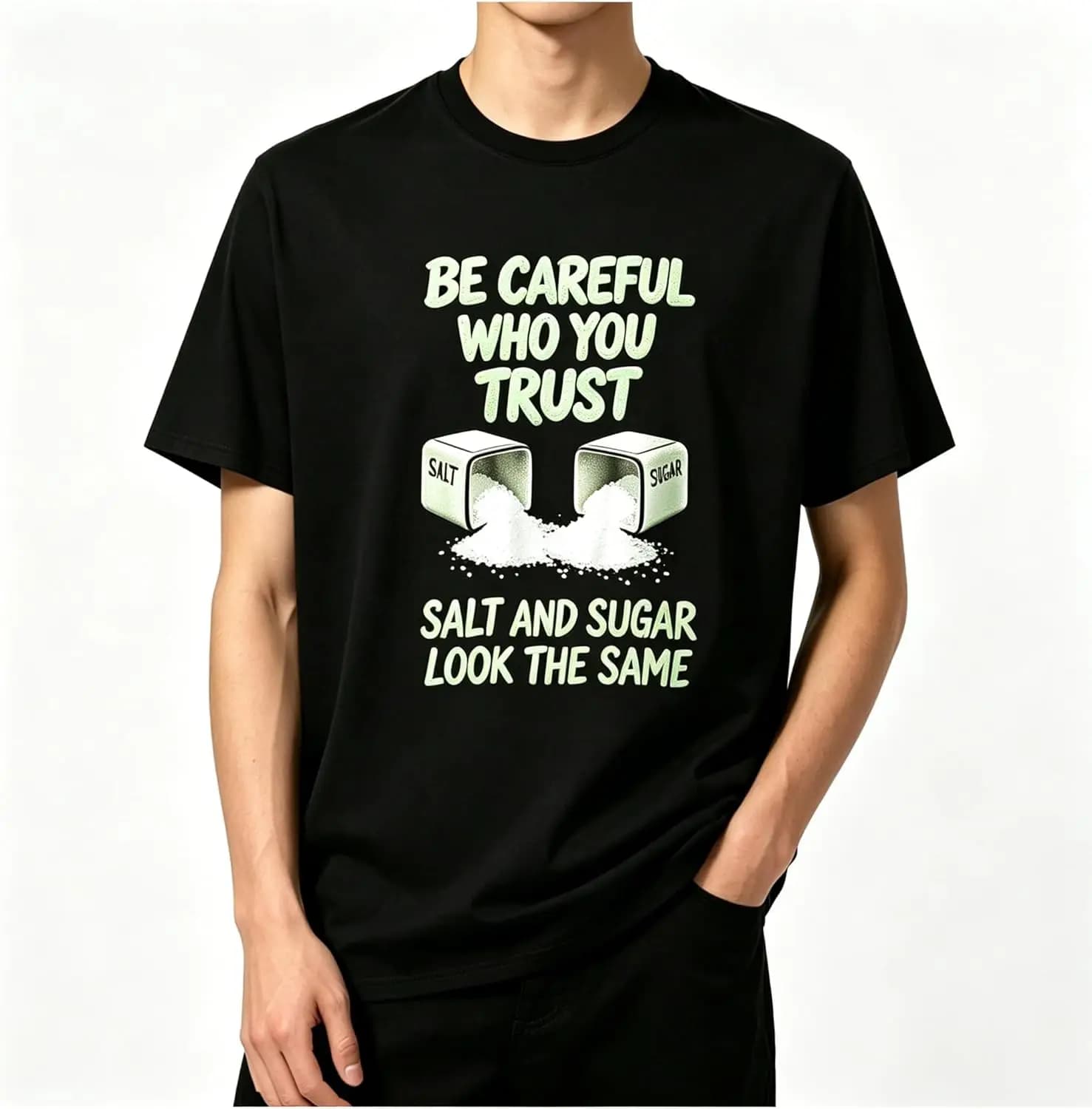 Mens Graphic T Shirt Short Sleeve Be Careful Who You Trust Saying Print Summer Top Tees For Men 100% Cotton Trendy Y2K