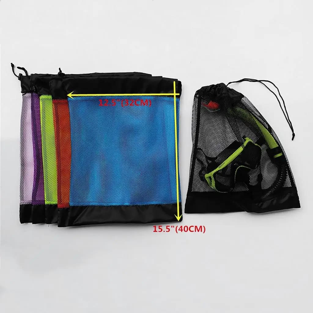 Multifunctional Network Bag with Coulisse, Portable, for Underwater Accessories: Mask, Boccaglio, Swimming Pins - Ideal for Conservation and Travel