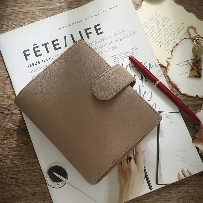 vera pelle a7 com tascabile regolare 2.0 anelli pianificatore A7 notebook agenda organizer diario quaderno per schizzi